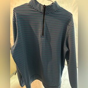 Men's Striped Half-Zip Sweater - bright blue.  Size L